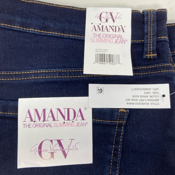 Petite Gloria Vanderbilt Amanda Classic Jeans Color: Rinse Noir Size: 16P-SHORT - Picture 6 of 6
